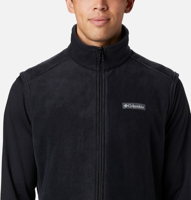 Men's Columbia Steens Mountain Fleece Vest Black | CA-MA150