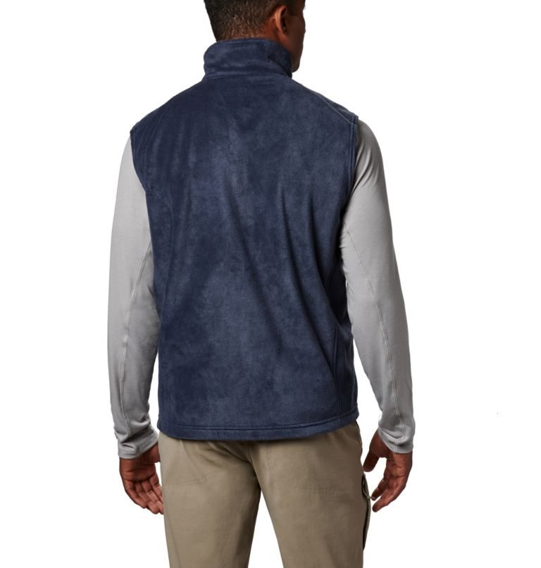Men's Columbia Steens Mountain Fleece Vest Navy | CA-QL6A5