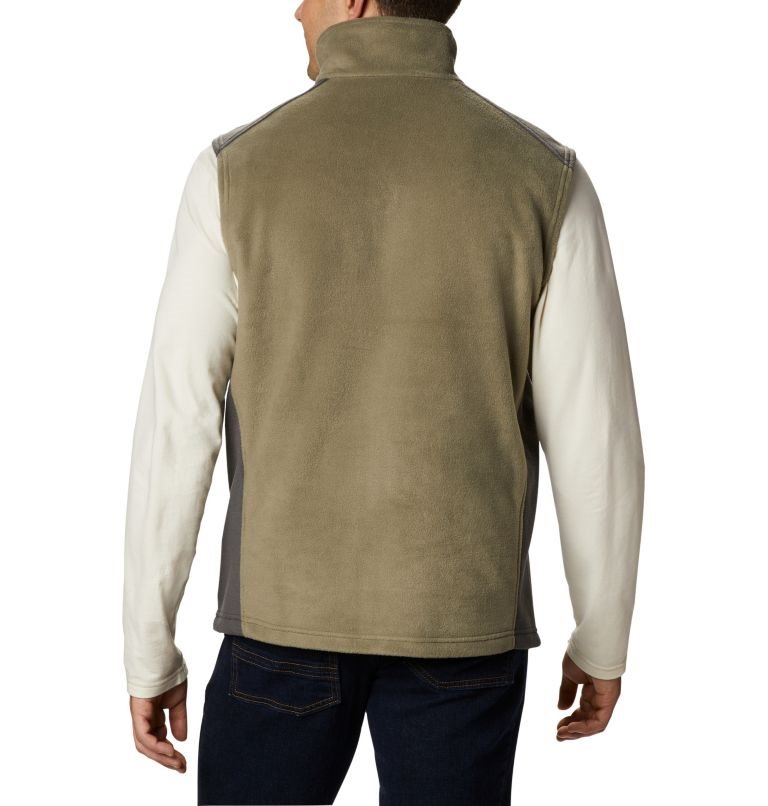 Men's Columbia Steens Mountain Fleece Vest Olive | CA-X4105
