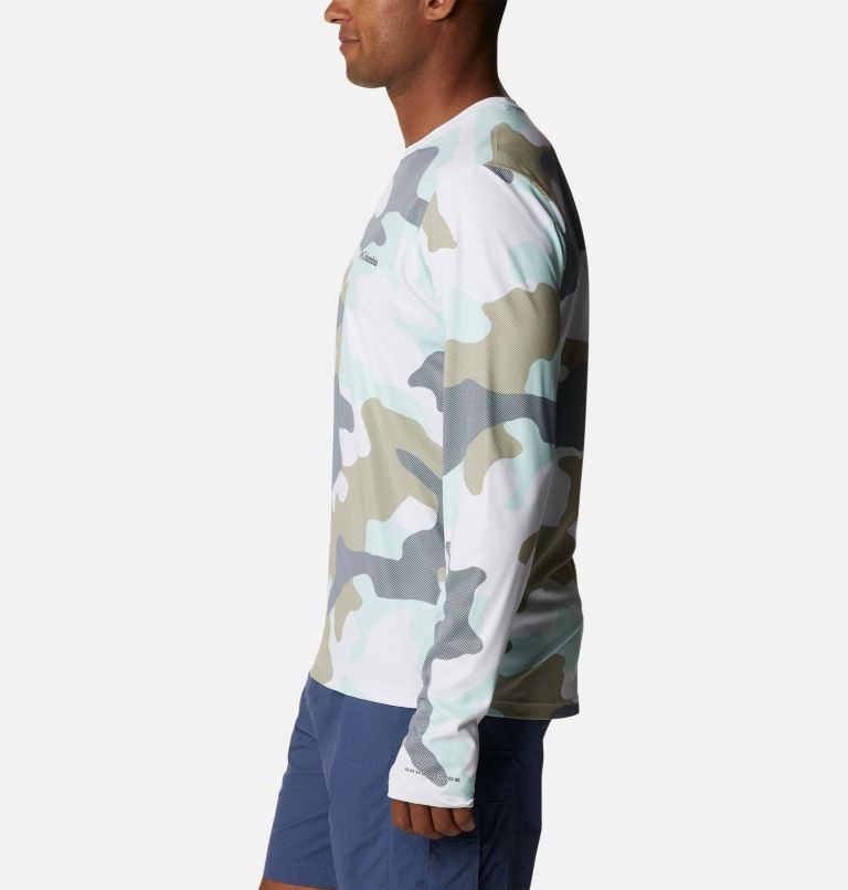 Men's Columbia Sun Deflector Summerdry Long Sleeve Sweatshirts Camo | CA-J50L1