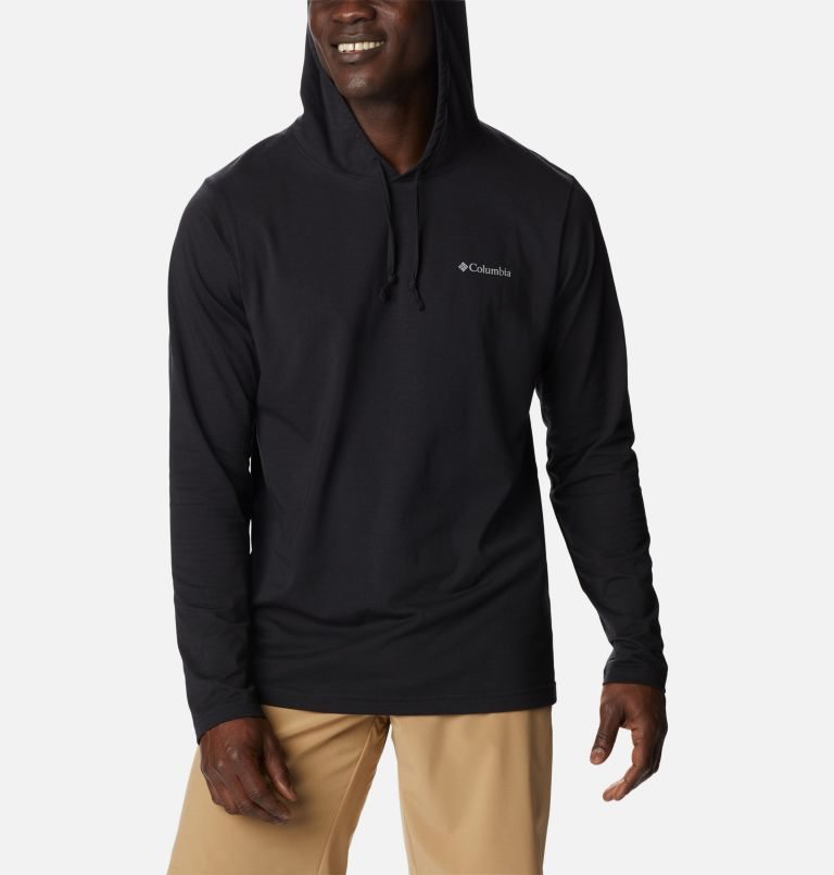 Men's Columbia Sun Trek Hoodie Black | CA-J540L