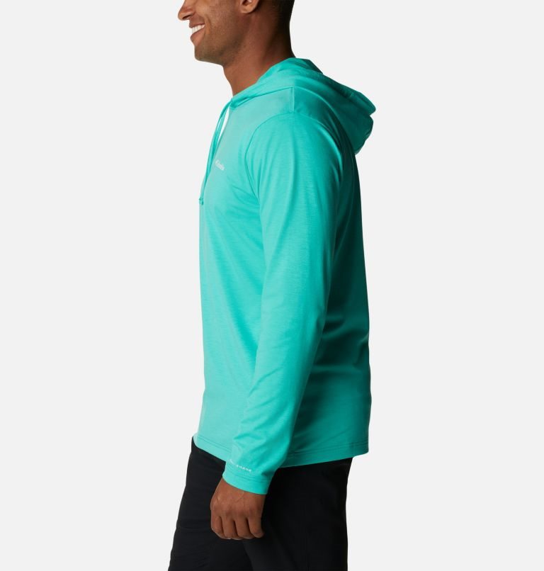 Men's Columbia Sun Trek Hoodie Turquoise | CA-Z846L