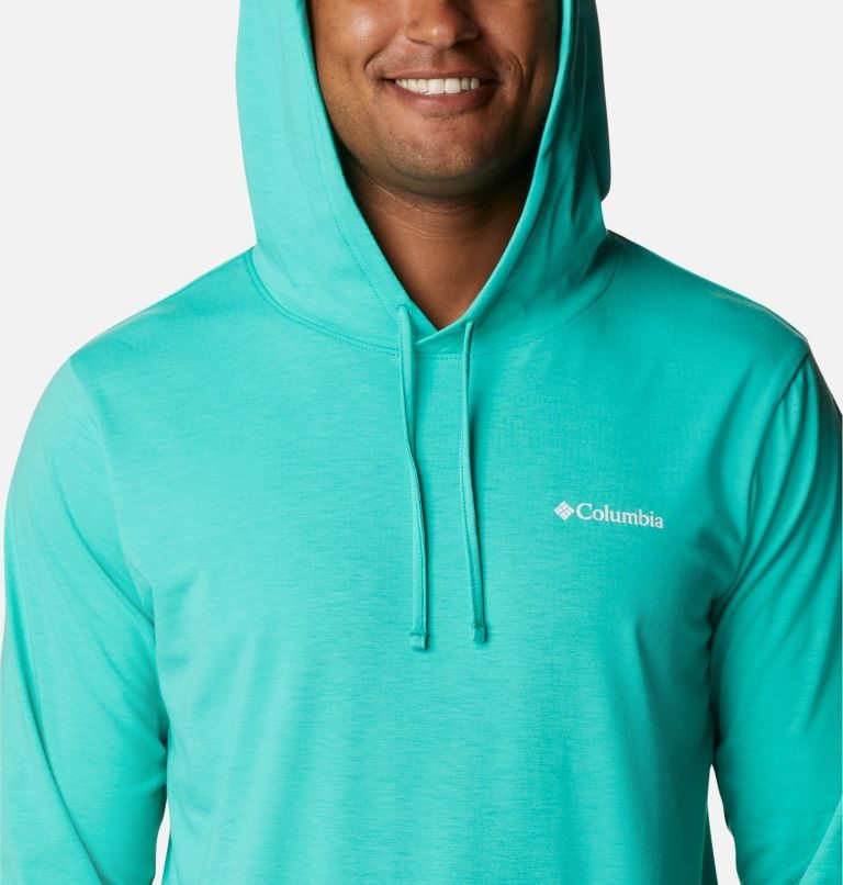 Men's Columbia Sun Trek Hoodie Turquoise | CA-Z846L