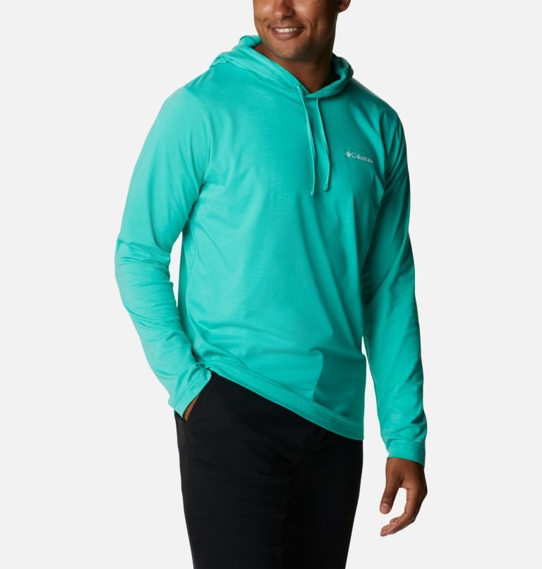 Men's Columbia Sun Trek Hoodie Turquoise | CA-Z846L