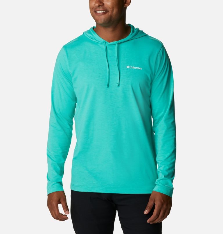 Men\'s Columbia Sun Trek Hoodie Turquoise | CA-Z846L