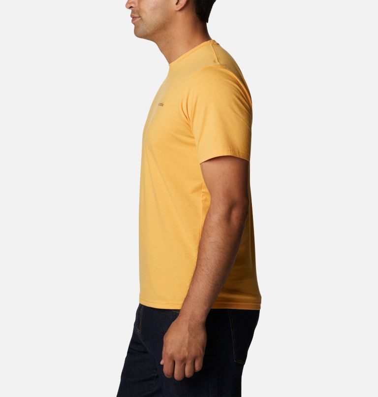 Men's Columbia Sun Trek Short Sleeve T Shirts Mango | CA-I3540