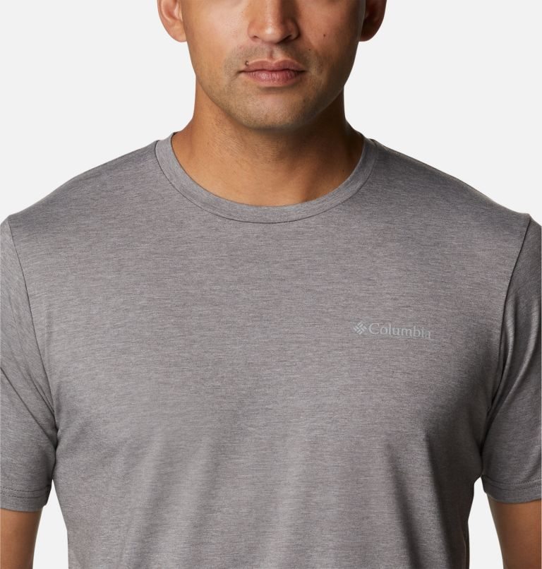Men's Columbia Sun Trek Short Sleeve T Shirts Grey | CA-N8106