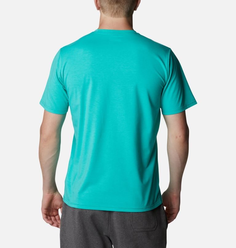 Men's Columbia Sun Trek Short Sleeve T Shirts Turquoise | CA-OA08L