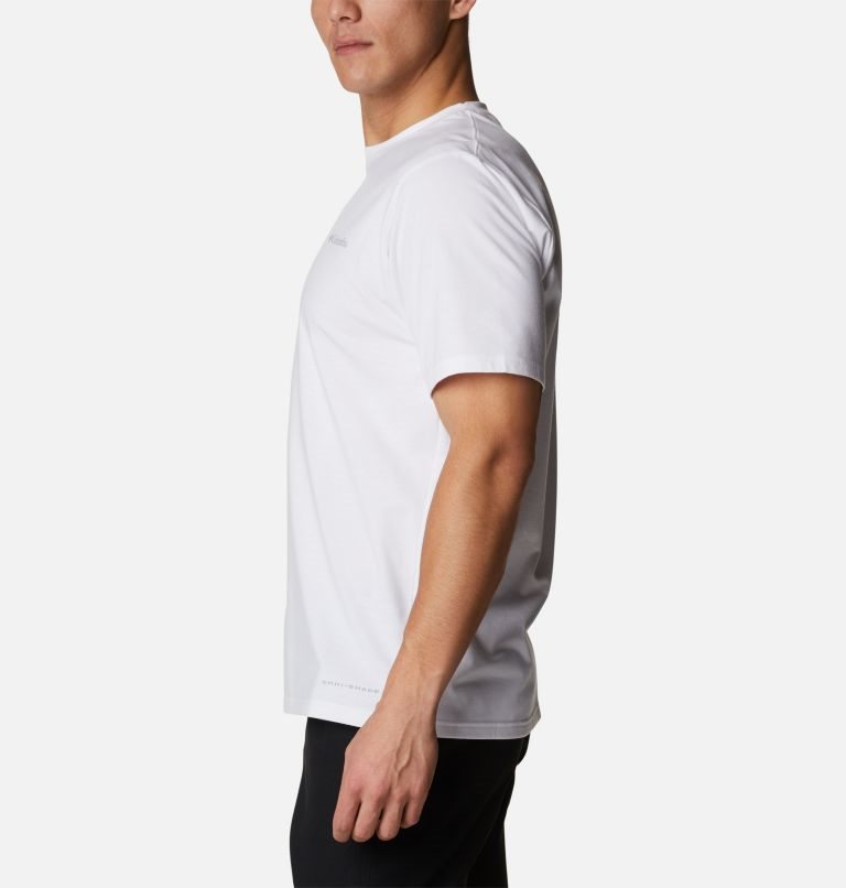 Men's Columbia Sun Trek Short Sleeve T Shirts White | CA-V6L3C