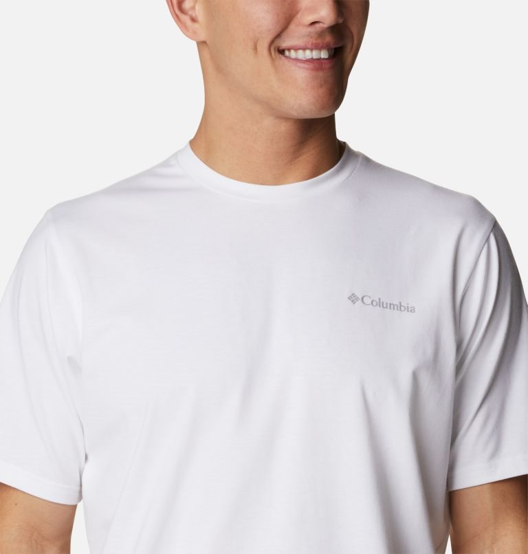 Men's Columbia Sun Trek Short Sleeve T Shirts White | CA-V6L3C