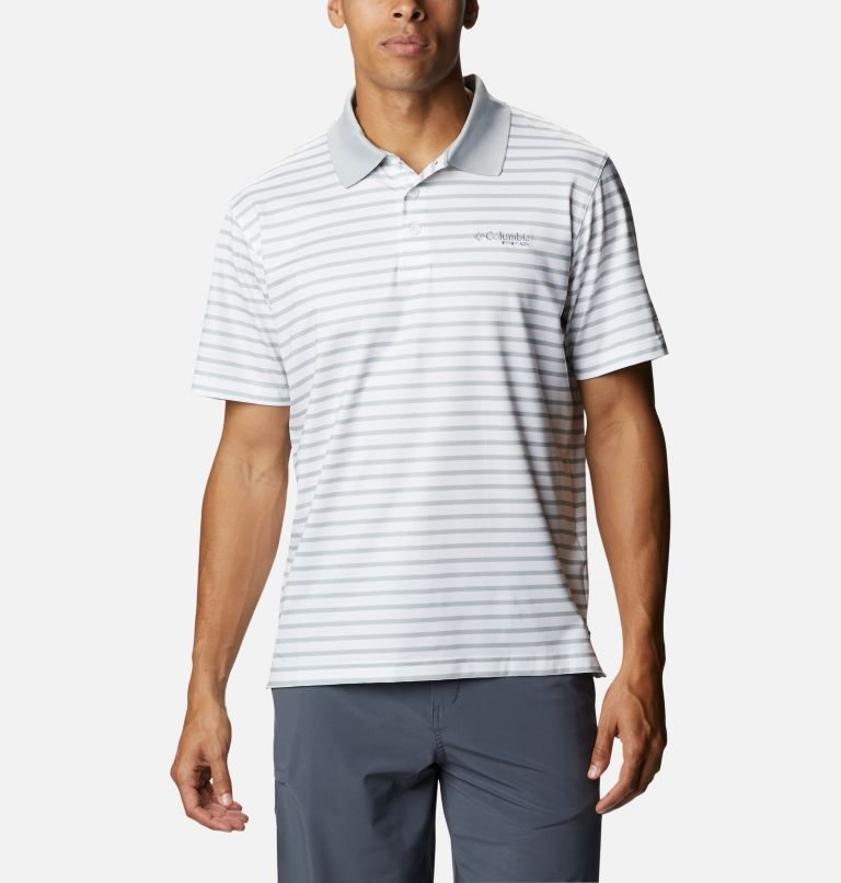Men\'s Columbia Super Skiff Cast Polo Shirts Stripe | CA-P1438