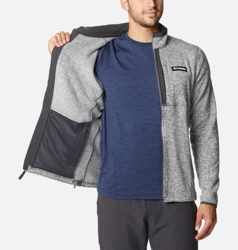 Men's Columbia Sweater Weather Full Zip Fleece Jackets Grey | CA-PC615