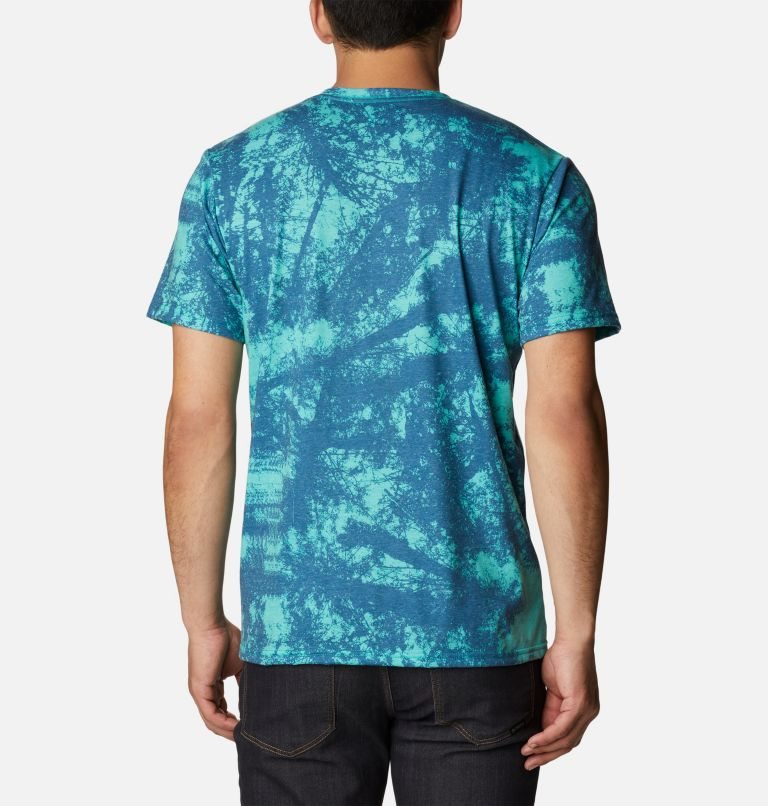 Men's Columbia Taku River Short Sleeve T Shirts Turquoise | CA-J3L01