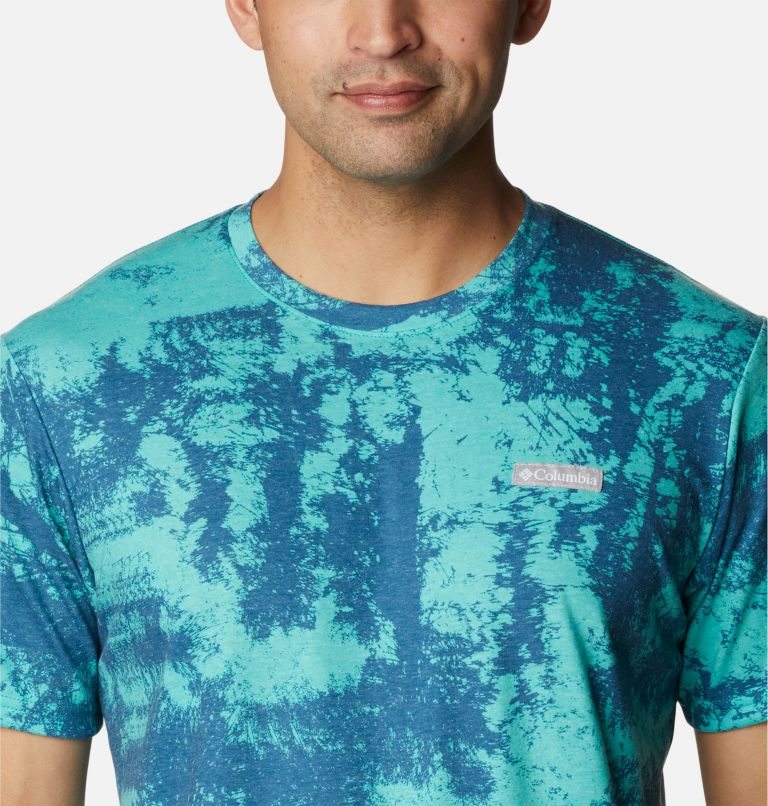 Men's Columbia Taku River Short Sleeve T Shirts Turquoise | CA-J3L01