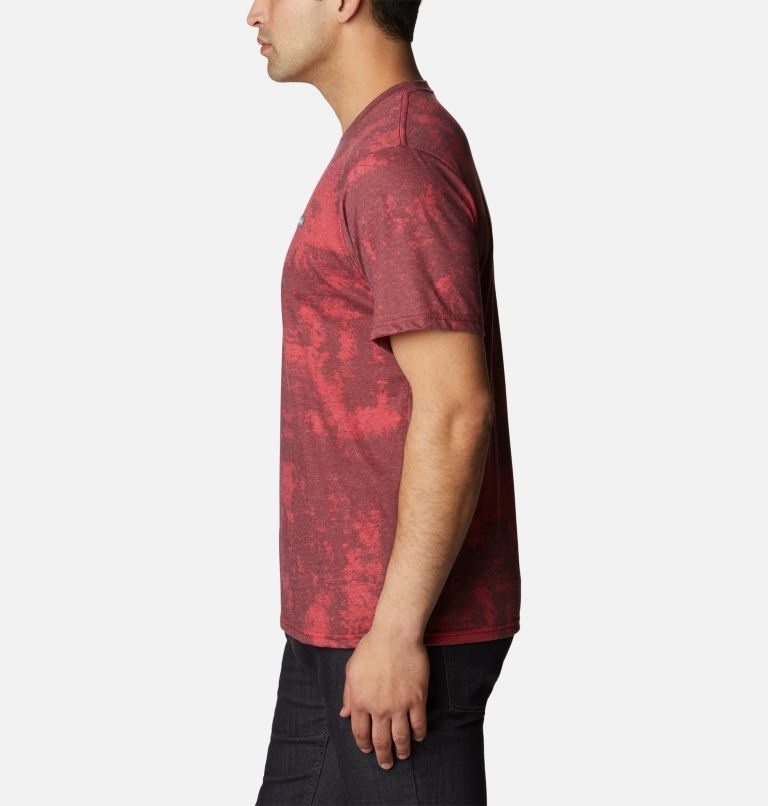 Men's Columbia Taku River Short Sleeve T Shirts Red | CA-OC816