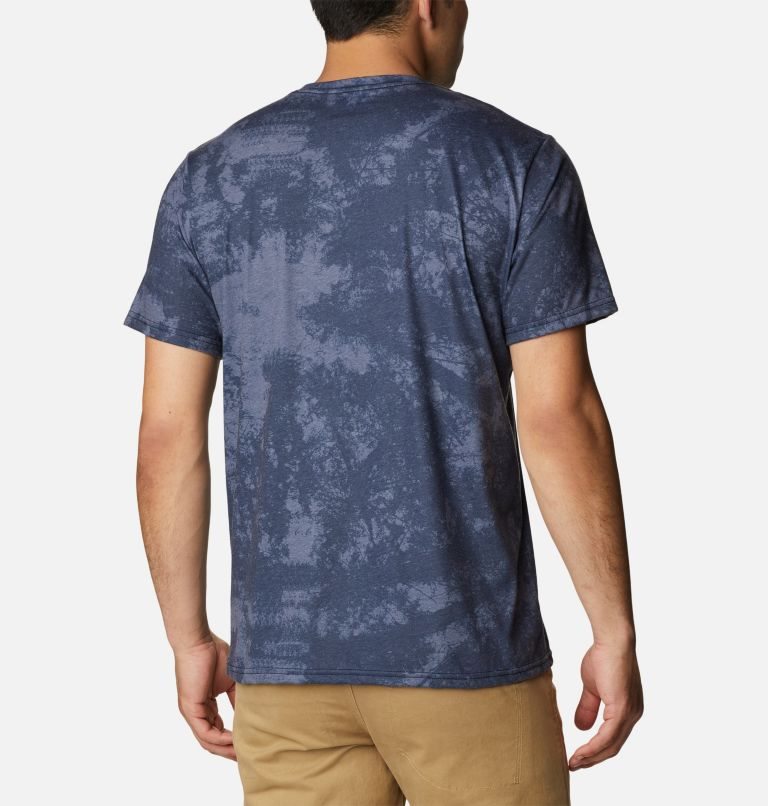 Men's Columbia Taku River Short Sleeve T Shirts Navy | CA-QAL18