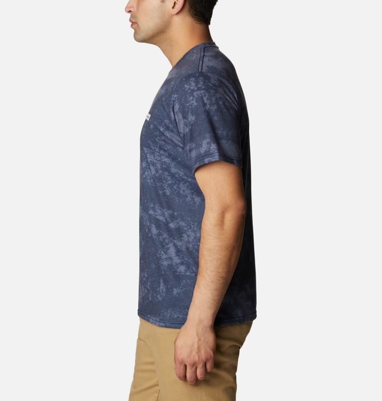 Men's Columbia Taku River Short Sleeve T Shirts Navy | CA-QAL18