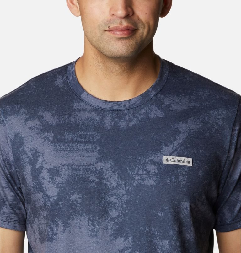 Men's Columbia Taku River Short Sleeve T Shirts Navy | CA-QAL18