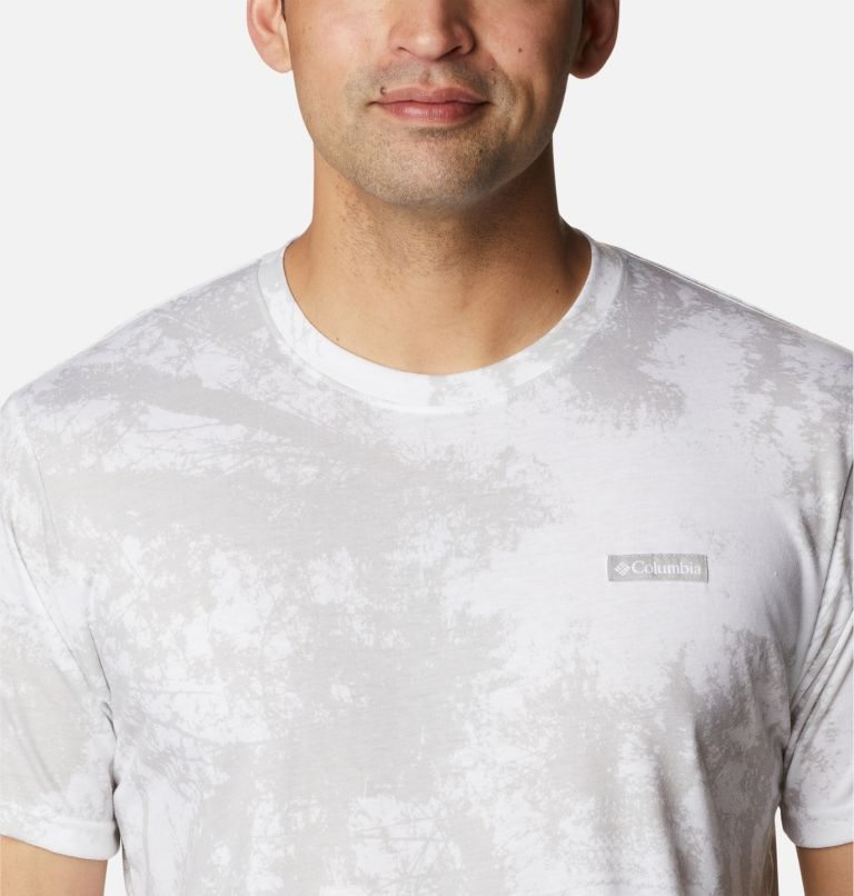 Men's Columbia Taku River Short Sleeve T Shirts White | CA-XC35L