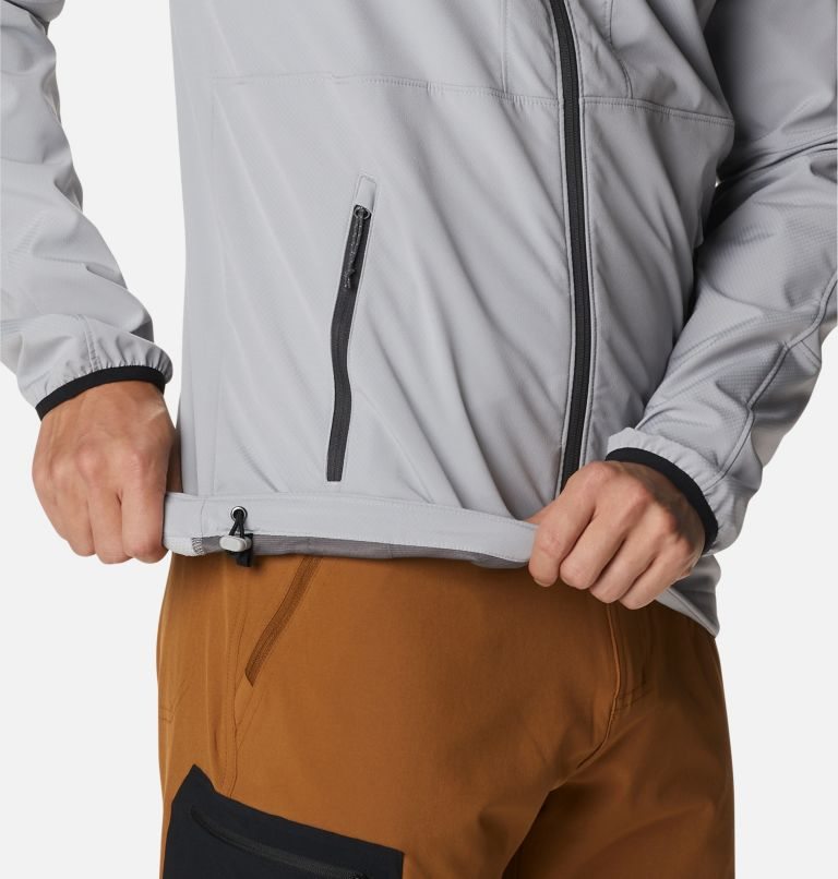 Men's Columbia Tall Heights Hooded Shell Jackets Light Grey | CA-M4L51