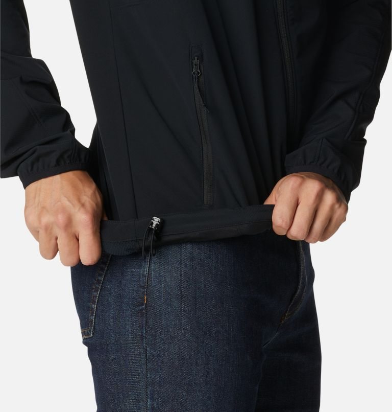 Men's Columbia Tall Heights Hooded Shell Jackets Black | CA-VA8C5