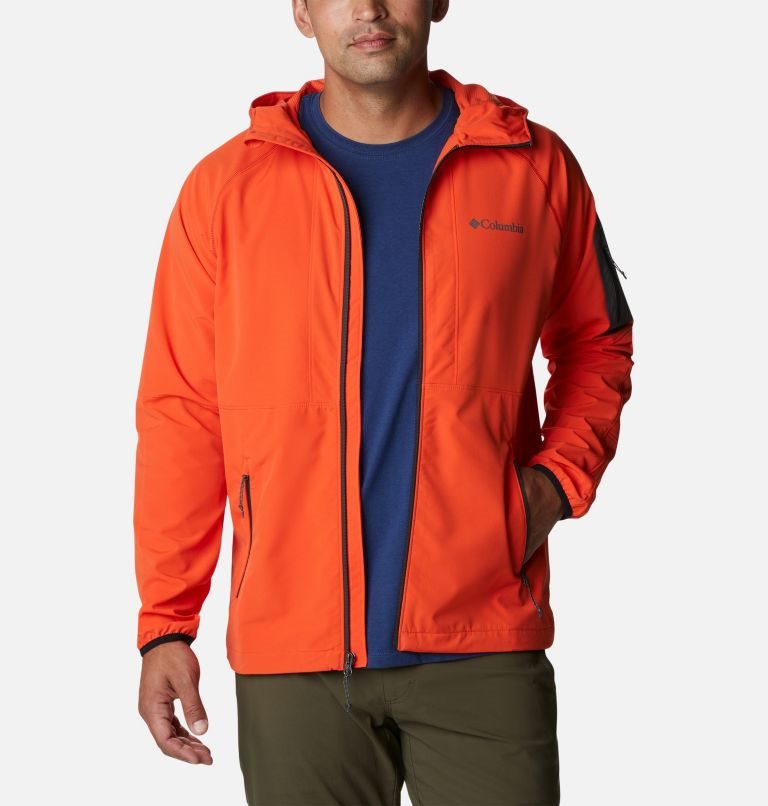 Men's Columbia Tall Heights Hooded Shell Jackets Orange | CA-Z64A0