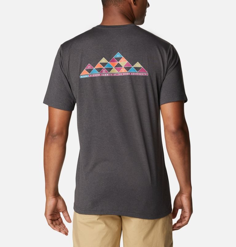 Men\'s Columbia Tech Trail Graphic T Shirts Dark Grey | CA-A08L1