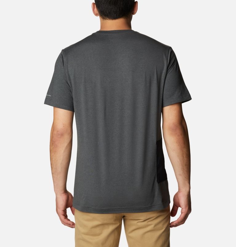 Men's Columbia Tech Trail Novelty Pocket T Shirts Black | CA-D0581