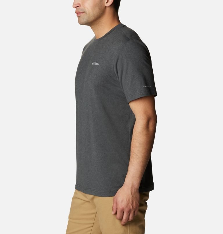 Men's Columbia Tech Trail Novelty Pocket T Shirts Black | CA-D0581
