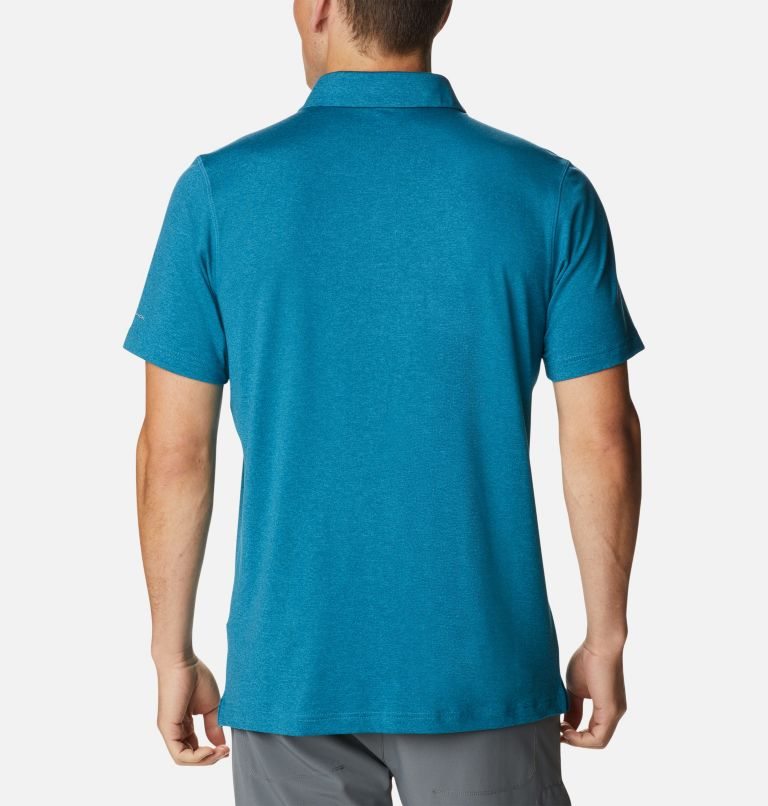 Men's Columbia Tech Trail Polo Shirts Blue | CA-JL405