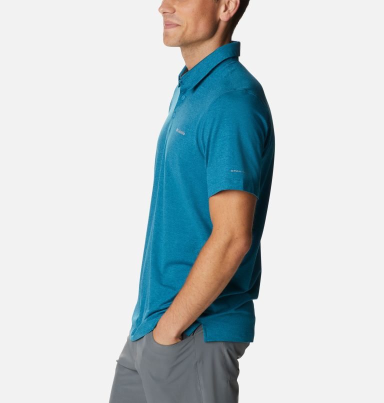 Men's Columbia Tech Trail Polo Shirts Blue | CA-JL405