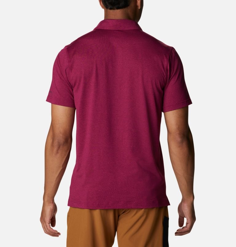 Men's Columbia Tech Trail Polo Shirts Fuchsia | CA-I680L