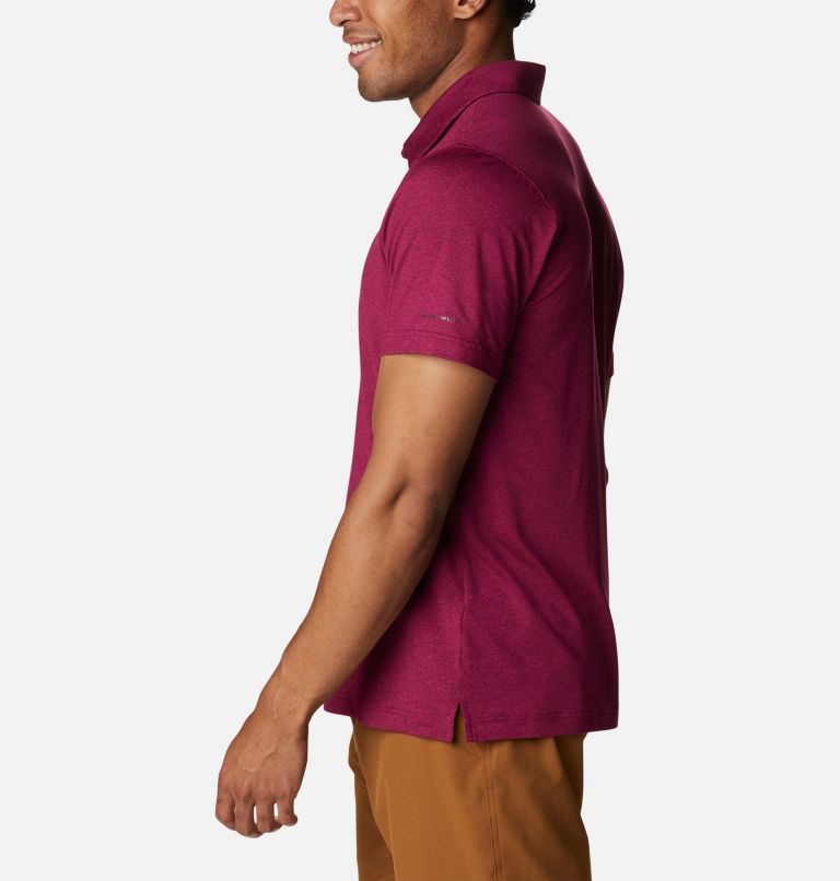 Men's Columbia Tech Trail Polo Shirts Fuchsia | CA-I680L