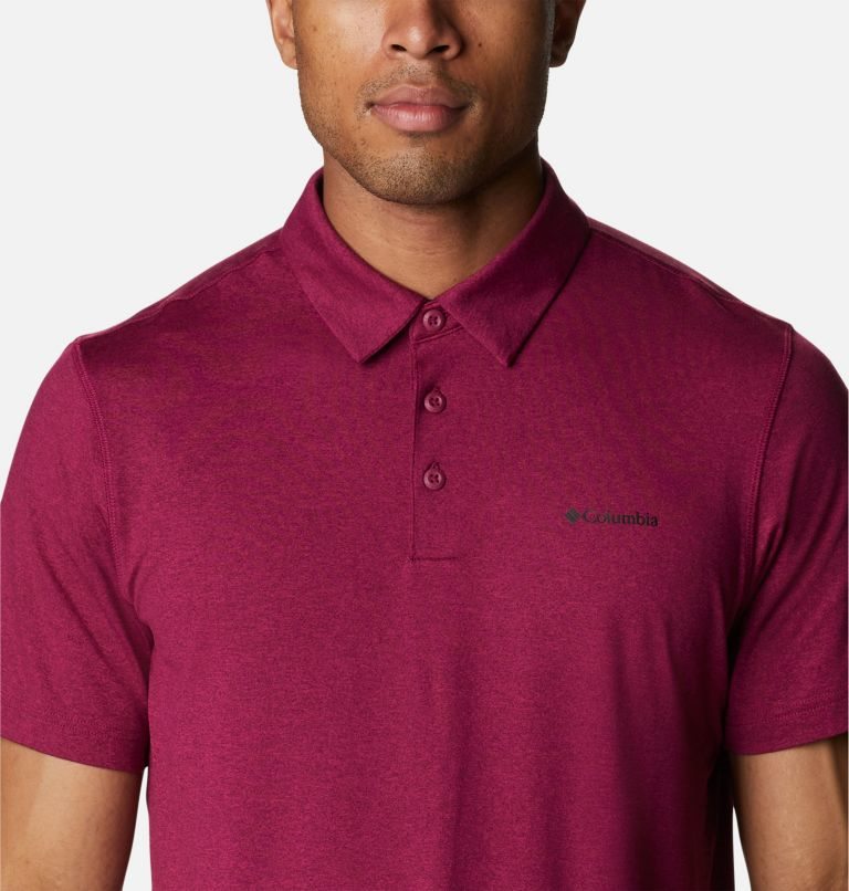 Men's Columbia Tech Trail Polo Shirts Fuchsia | CA-I680L