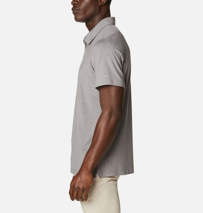 Men's Columbia Tech Trail Polo Shirts Grey | CA-B54A1