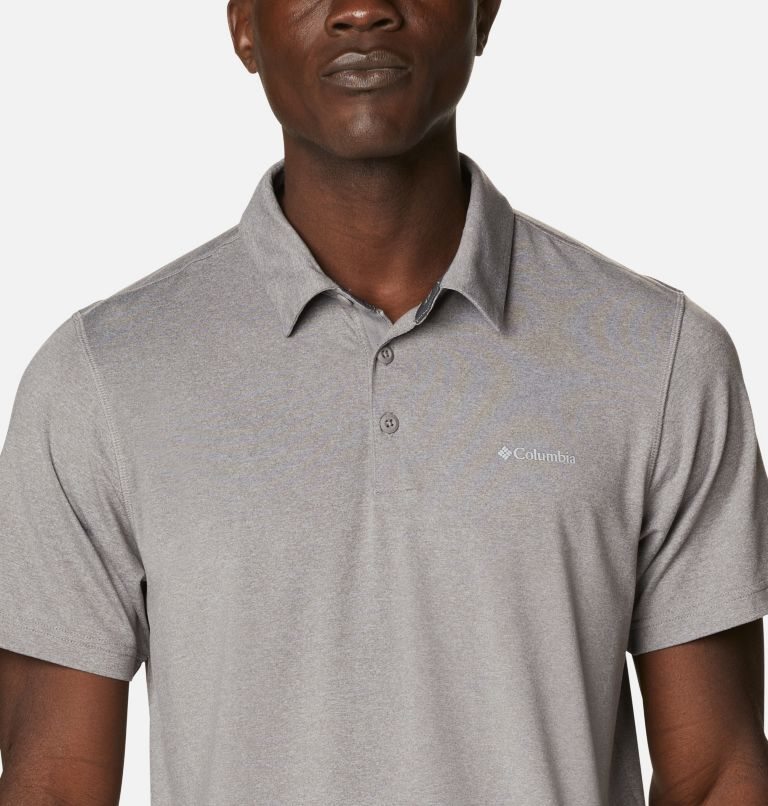 Men's Columbia Tech Trail Polo Shirts Grey | CA-B54A1
