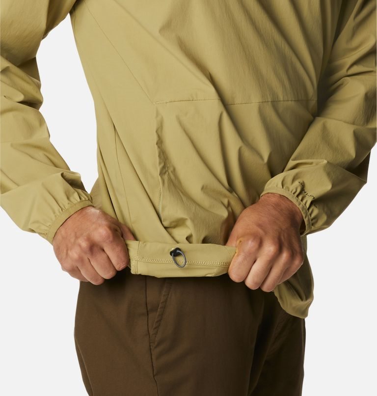 Men's Columbia Tech Trail Woven Pullover Sweatshirts Olive | CA-N40L6