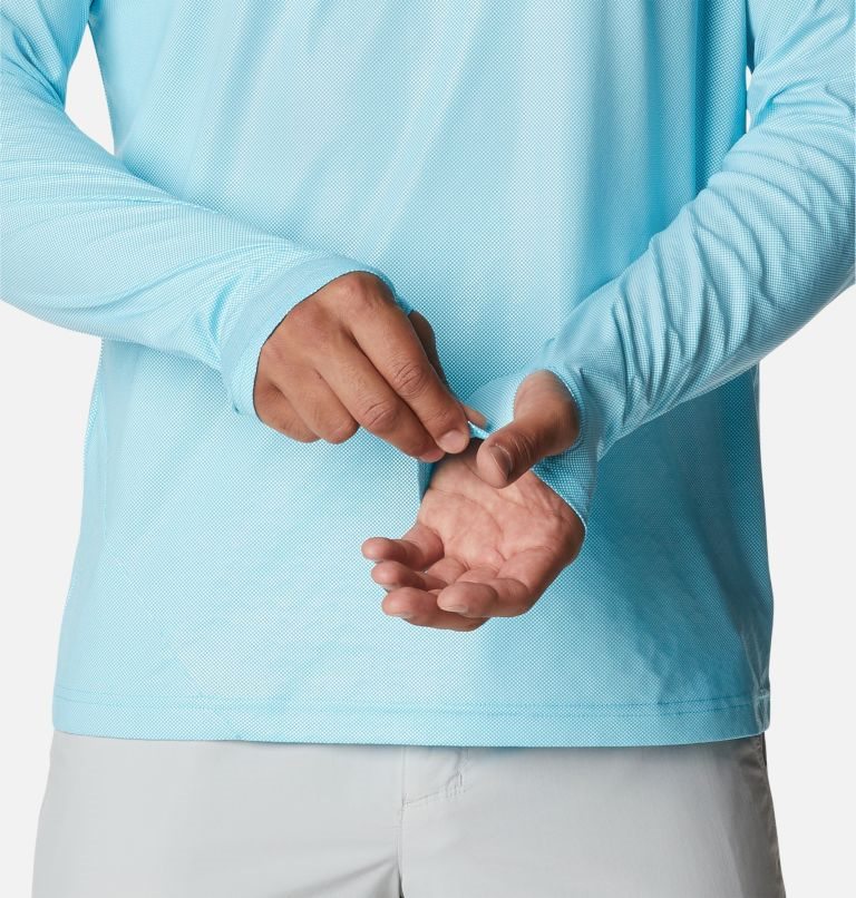 Men's Columbia Terminal Deflector Ice Long Sleeve Sweatshirts Light Blue | CA-U058L