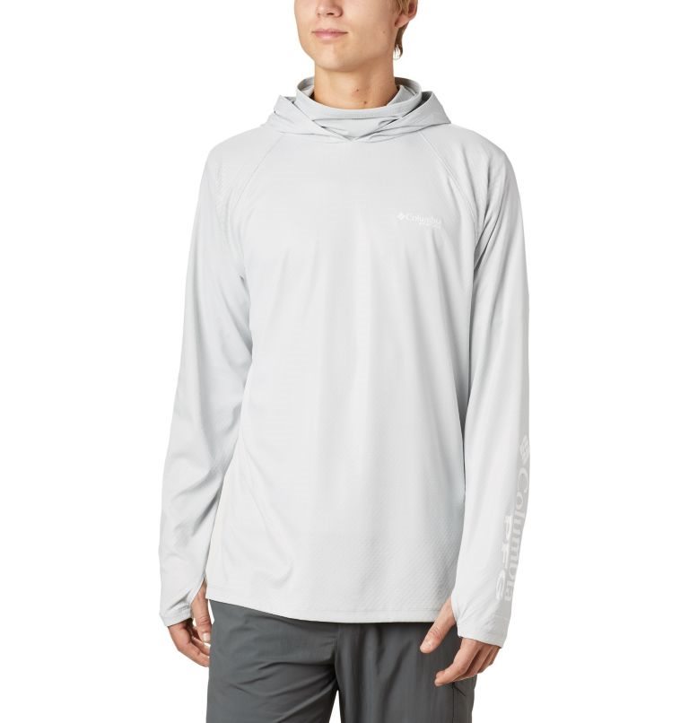 Men\'s Columbia Terminal Deflector ZERO Hoodie Light Grey | CA-P4835
