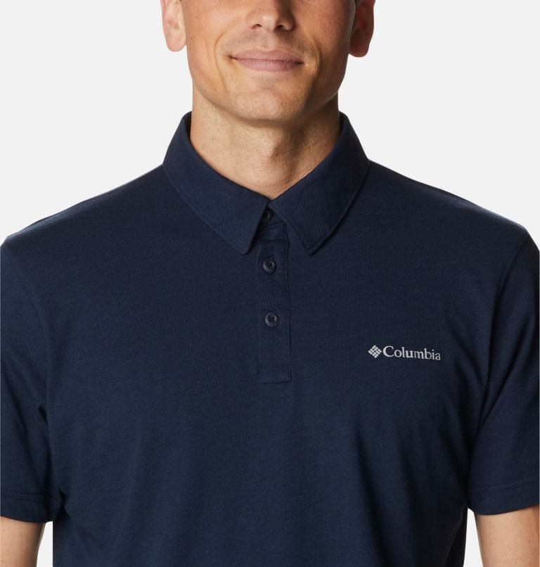 Men's Columbia Thistletown Hills Polo Shirts Navy | CA-R13A6