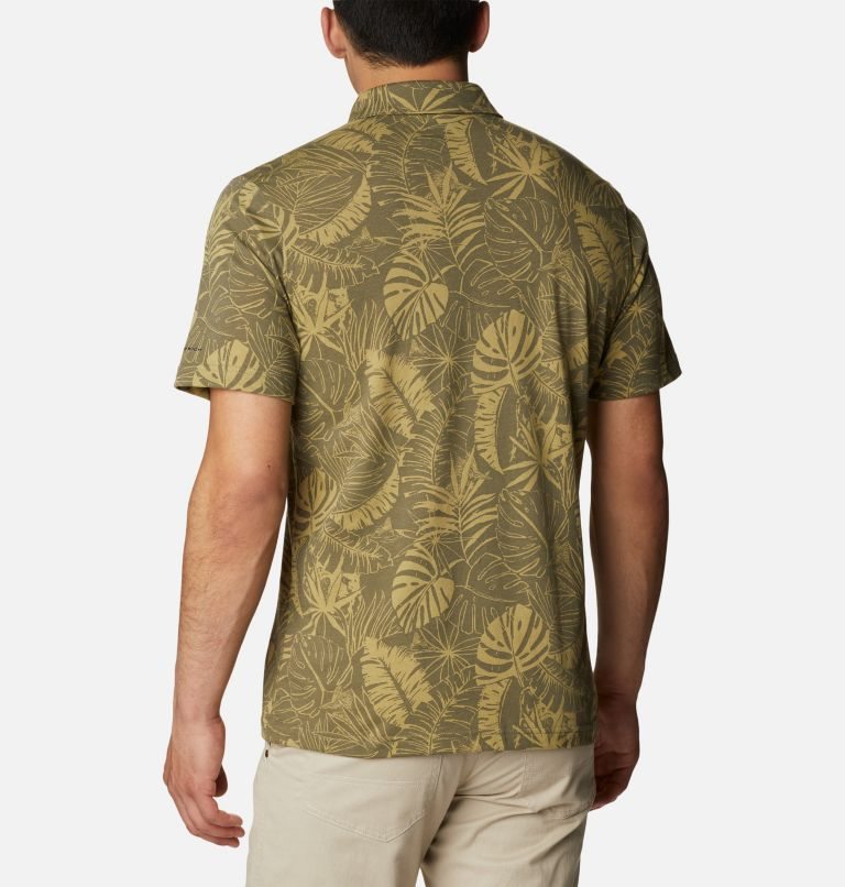 Men's Columbia Thistletown Hills Polo Shirts Olive | CA-U84C6