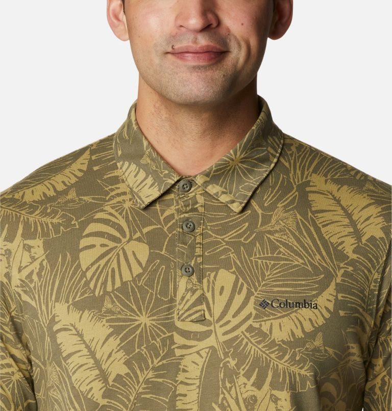 Men's Columbia Thistletown Hills Polo Shirts Olive | CA-U84C6