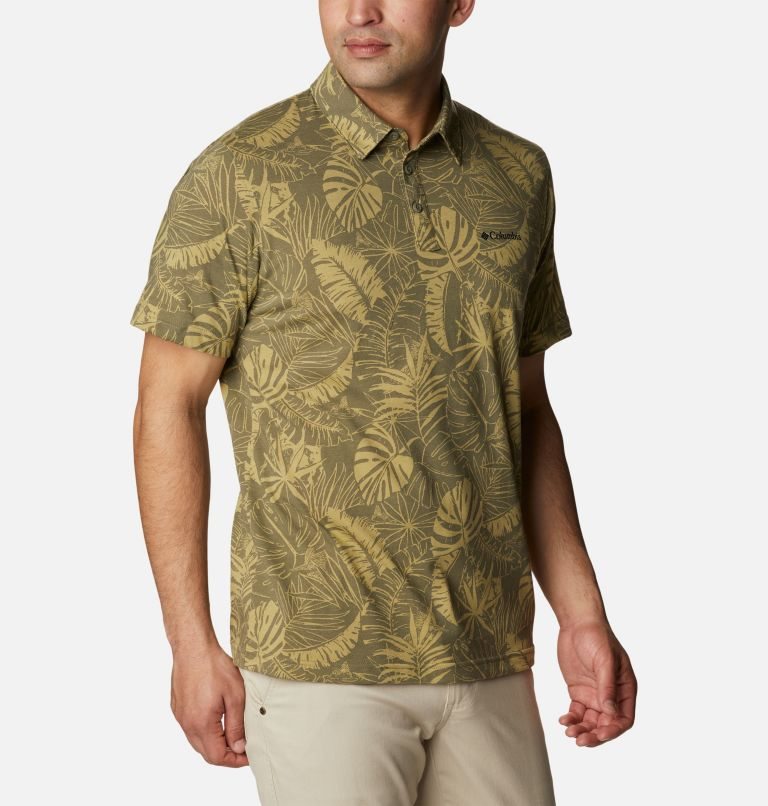 Men's Columbia Thistletown Hills Polo Shirts Olive | CA-U84C6