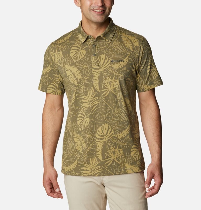 Men\'s Columbia Thistletown Hills Polo Shirts Olive | CA-U84C6