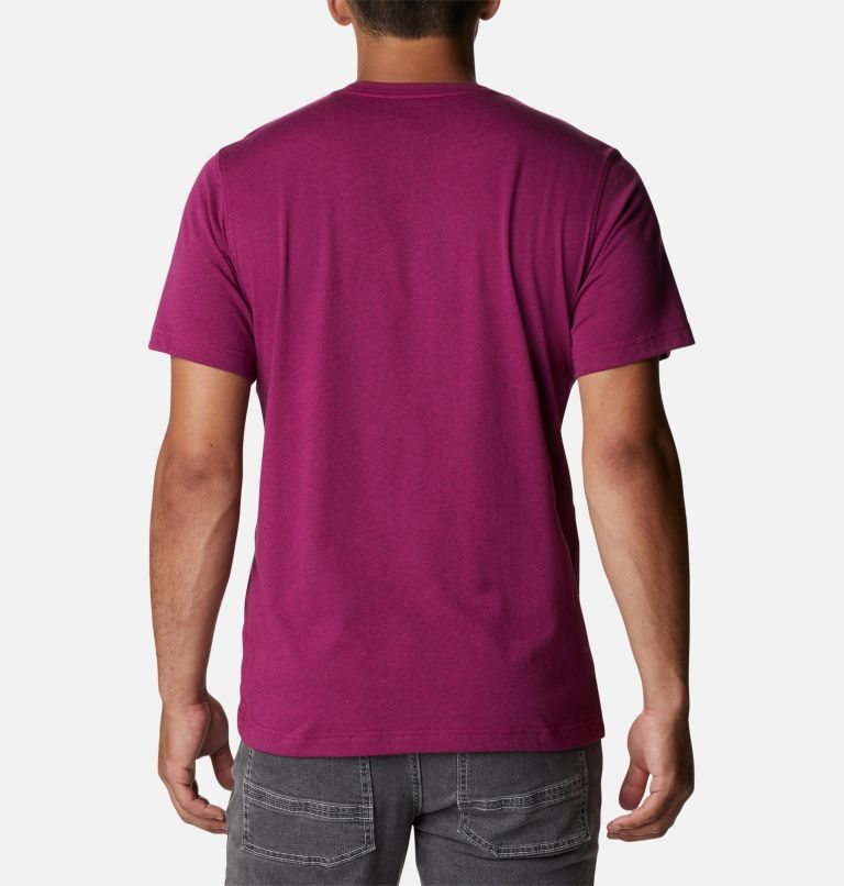 Men's Columbia Thistletown Hills Short Sleeve T Shirts Fuchsia | CA-FL154