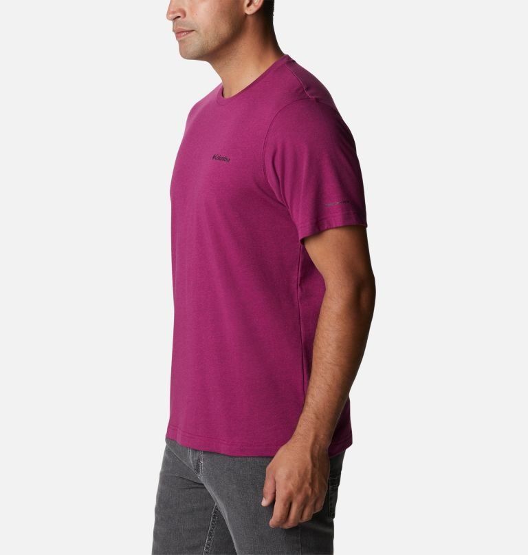 Men's Columbia Thistletown Hills Short Sleeve T Shirts Fuchsia | CA-FL154