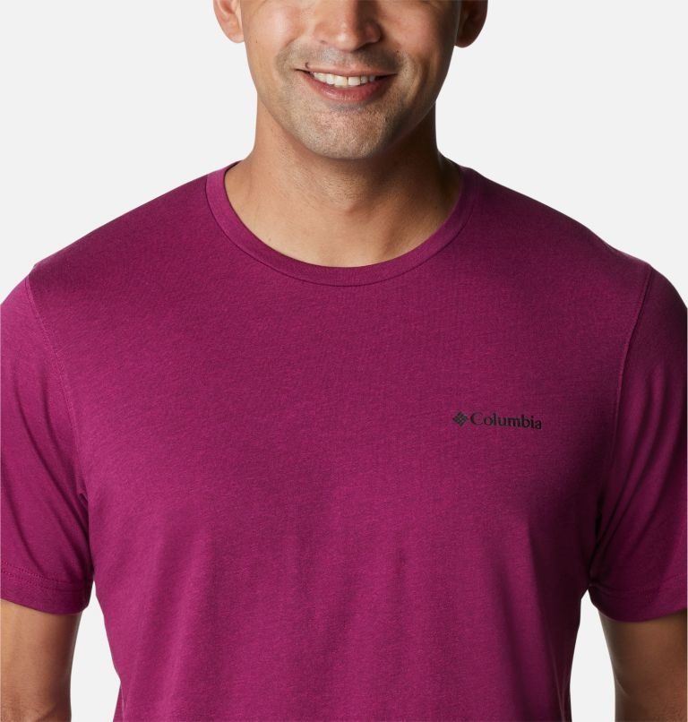Men's Columbia Thistletown Hills Short Sleeve T Shirts Fuchsia | CA-FL154