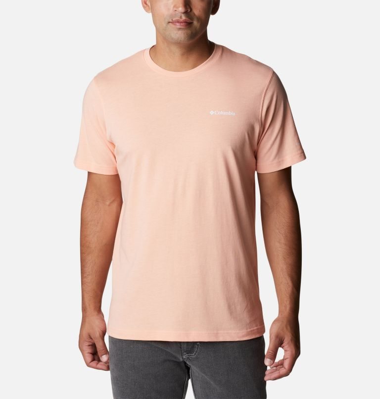 Men\'s Columbia Thistletown Hills Short Sleeve T Shirts Coral | CA-L5A3C