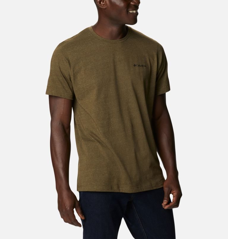 Men's Columbia Thistletown Hills Short Sleeve T Shirts Olive | CA-N5CAL