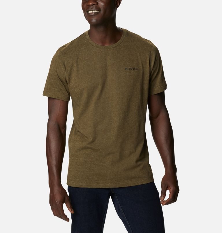Men\'s Columbia Thistletown Hills Short Sleeve T Shirts Olive | CA-N5CAL